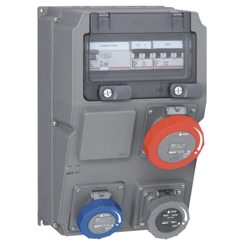Coffret 3 prises Hypra IP66/67-55 dont 1x3P+T 32A , 1 disj, 1 inter différentiel-059874-3245060598747-LEGRAND
