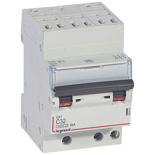 Disjoncteur DX³ 4500 - auto/vis - 3P - 400V~~ - 32A - 6kA - courbe C - 1 module-406904-3245064069045-LEGRAND