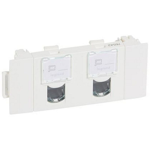 Double prise RJ45 cat5e FTP pour goulotte clippage direct Mosaic 3 mod - blanc-076542-3245060765422-LEGRAND