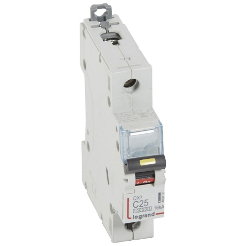 Disj. DX³ 1000kA 16kA arrivée haute/départ bas à vis 25A -courbe C -1 module-409135-3245064091350-LEGRAND