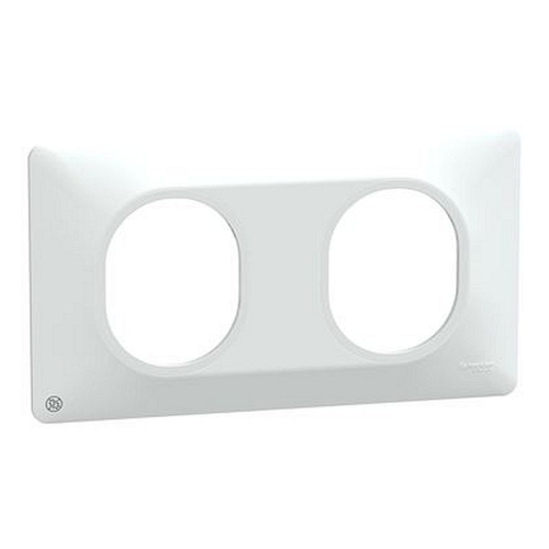Ovalis - Plaque de finition - 2 postes Horizontal - entraxe 71 mm -Antibactérien-S300704-3606482181359-SCHNEIDER ELECTRIC FRANCE