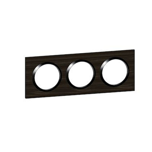 Plaque carrée dooxie 3 postes finition effet bois ébène-600883-3414971020764-LEGRAND