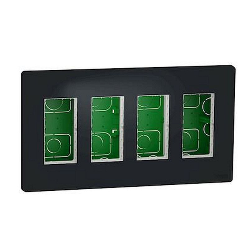 Unica - boîte de concentration encastrée complète - 4 col de 4 mod - Anthracite-NU174454-3606489452285-SCHNEIDER ELECTRIC FRANCE