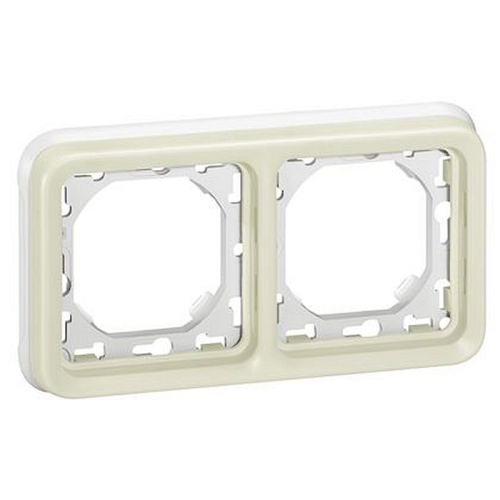 Support plaque étanche 2 postes horizontaux Plexo composable IP55 - blanc-069694-3245060696948-LEGRAND