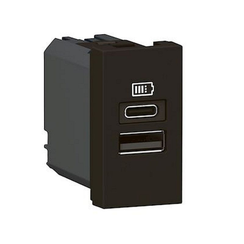 Chargeur USB Type-A+Type-C Mosaic - 1 module noir pour poste de travail-077672L-3414972243070-LEGRAND