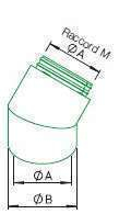 Coude 45° ⌀160 + raccord Mâle - IP-B 160/45 - 9449 HELIOS VENTILATEURS - 9449 