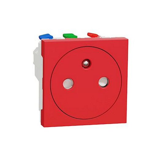 Unica - prise 2P+T - FR - 90DEG - affleurant - raccord rapide - Rouge - méca seu-NU305203-3606489454104-SCHNEIDER ELECTRIC FRANCE