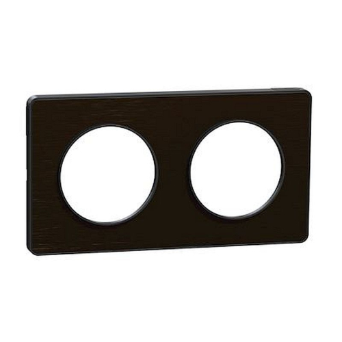 Odace Touch, plaque Bronze brossé liseré Anthracite 2 postes horiz./vert. 71mm-S540804L-3606480707520-SCHNEIDER ELECTRIC FRANCE
