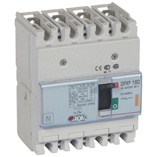 Disjoncteur magnétothermique DPX³160 pouvoir de coupure 25kA 400V~ - 4P - 25A-420051-3245064200516-LEGRAND