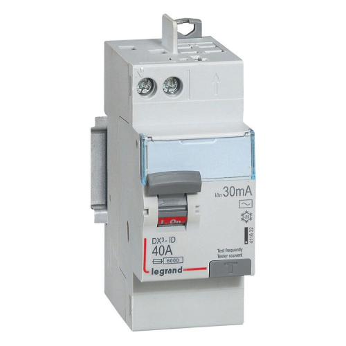 Interrupteur différentiel DX³-ID haut vis/haut auto 2P 230V~ 40A AC 30mA - 2 mod-411632-3245064116329-LEGRAND
