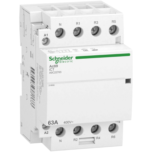 Acti9 iDT40 CT - contacteur tête de groupe - 63A 3P+N 4NF 230/240VAC 50HZ-A9C22763-3606489737160-SCHNEIDER ELECTRIC FRANCE