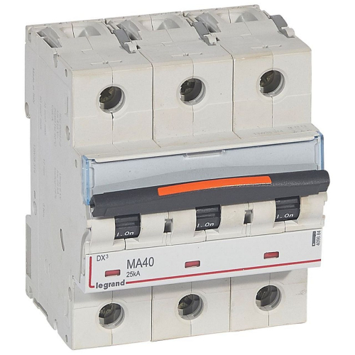 Disj. magnétique seul DX³ MA 25kA arrivée haute/départ bas à vis 40A 4,5 modules-409884-3245064098847-LEGRAND