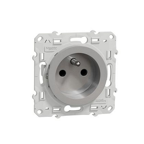 Odace, prise de courant 2P+T Alu, à vis, connexion rapide, spéciale rénovation-S530049-3606480386220-SCHNEIDER ELECTRIC FRANCE