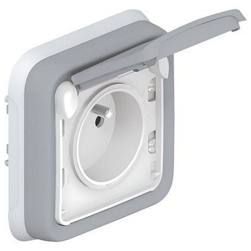 Prise de courant étanche 2P+T éclips 16A Plexo complet IP55 encastré - gris-069831-3245060698317-LEGRAND