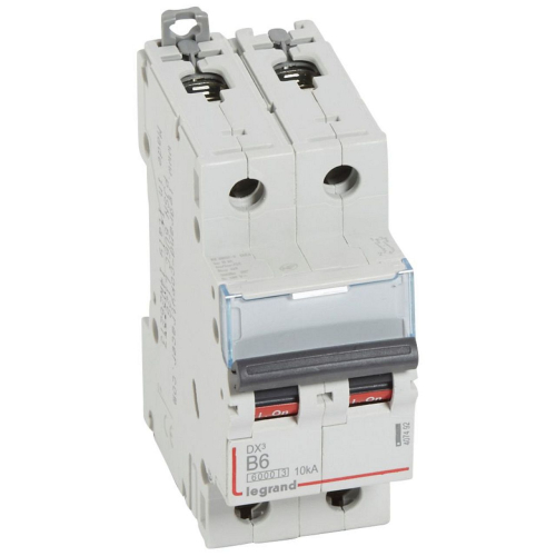 Disj. DX³ 6000kA 10kA arrivée haute/départ bas à vis 6A -courbe B -2 modules-407492-3245064074926-LEGRAND