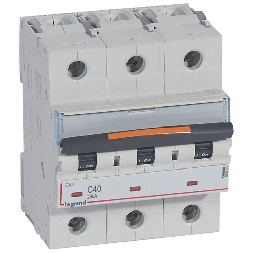 Disjoncteur DX³ 25kA arrivée haute/départ bas vis 3P 40A -courbe C - 3,5 mod-409785-3245064097857-LEGRAND