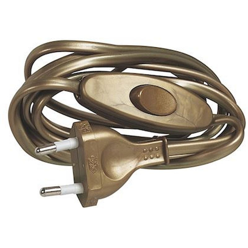 Cordon pré-équipé pour lampe avec fiche mâle et interrupteur 2A - vieil or-091182-3245060911829-LEGRAND