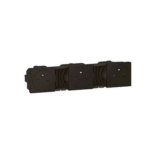Triple prise de courant 2P+T Surface précâblées Mosaic 3x2 modules - noir mat-079136L-3414971739673-LEGRAND