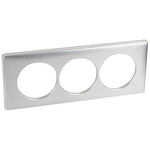 Plaque Céliane Métal 3 postes pour rénovation entraxe 57mm - finition Aluminium-068929-3245060689292-LEGRAND