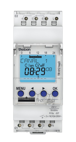 inter horaire digit 24h 7j 2module 2c 230v compatible OBELISK top 3 Bluetooth-TR612TOP3-4003468610305-THEBEN FRANCE