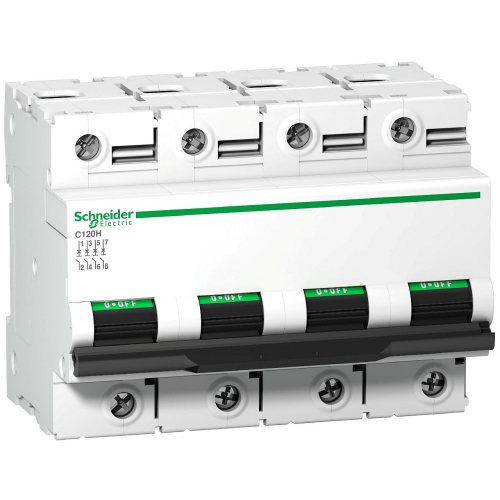 Disjoncteur C120H 4P 80 A, courbe B, 15 kA-A9N18435-3606480380068-SCHNEIDER ELECTRIC FRANCE