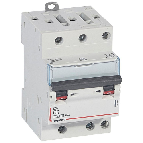 Disj. DNX³4500 6kA arrivée/sortie borne à vis - 3P 400V~ 6A courbe C -1 module-406888-3245064068888-LEGRAND