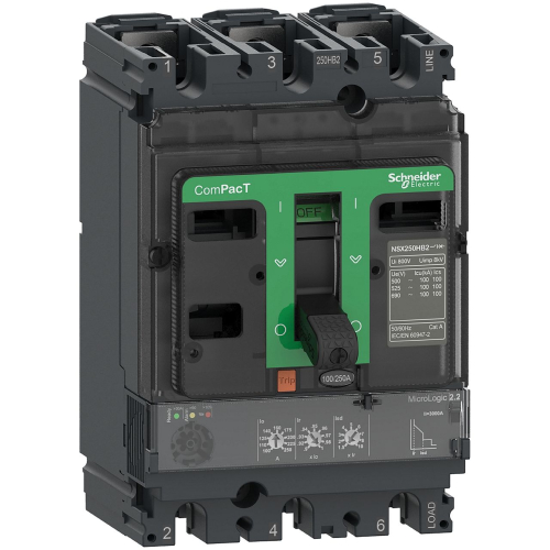 ComPacT NSX250B - disjoncteur - MicroLogic 2.2 250A - 3P3D - 25kA - montage fixe-C25B32D250-3606481996671-SCHNEIDER ELECTRIC FRANCE