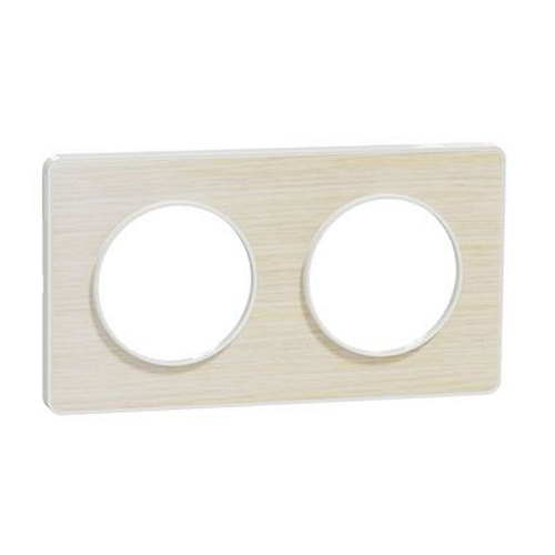 Odace Touch, plaque Bois nordique liseré Blanc 2 postes horiz./vert. 71mm-S520804M-3606480318887-SCHNEIDER ELECTRIC FRANCE