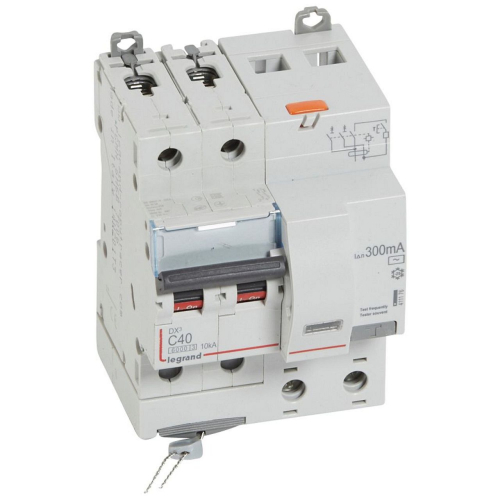 Disjoncteur diff DX³ 6000 -vis-2P-230/400V~-40A -typeAC -300mA- courbe C - 4 mod-411176-3245064111768-LEGRAND