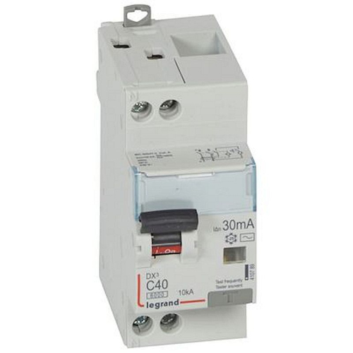 Disj. diff monobloc DX³6000 10kA arrivée haut/départ bas vis U+N 40A typeAC 30mA-410789-3245064107891-LEGRAND