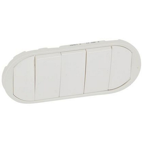 Enjoliveur large Céliane interrupteur/va-et-vient/poussoir 5 commandes - Blanc-068011-3245060680114-LEGRAND