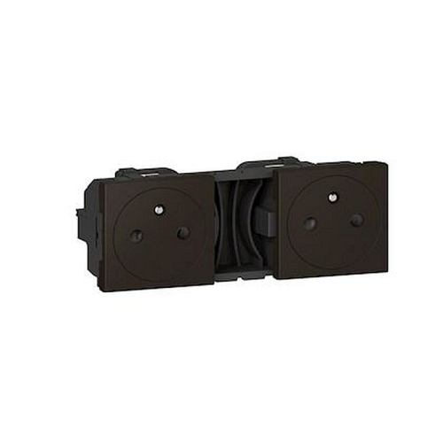 Double prise de courant 2P+T Surface précâblées Mosaic 2x2 modules - noir mat-079134L-3414971579187-LEGRAND