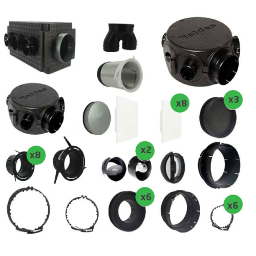 Kit accessoires double flux T4 Algaine D125 - 11091777 ALDES - 11091777 
