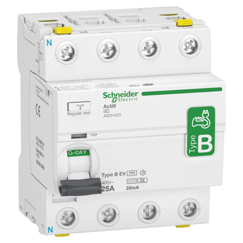 Acti9 iID 4P 25A 30mA B EV RCCB-A9Z51425-3606482038561-SCHNEIDER ELECTRIC FRANCE