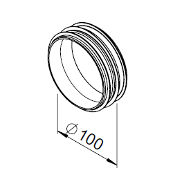 Raccord court DN100 - RP-KV - 3030 HELIOS VENTILATEURS - 3030 