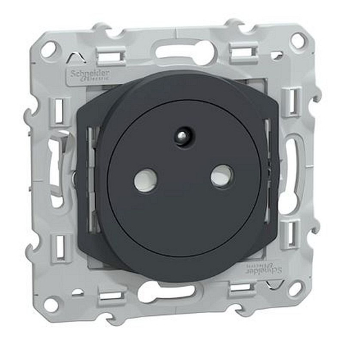 Ovalis - prise 2P+T 16A affleurante - bornes auto - Anthracite - Griffes montées-S340052C-3606482213500-SCHNEIDER ELECTRIC FRANCE