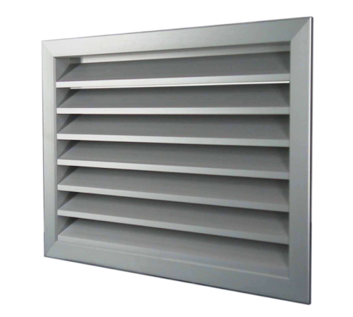 Grille de soufflage ou reprise à ailettes horizontales fixes. Couleur aluminium - GRE 300x200/25 - 878524 S&P UNELVENT - 878524 