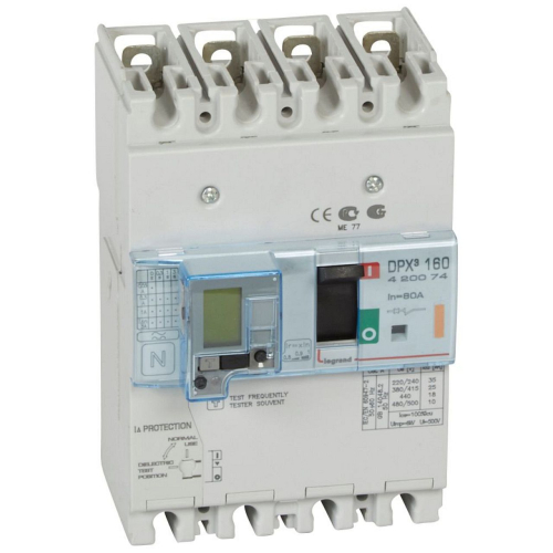 Disjoncteur magnétothermique différentiel DPX³160 Icu 25kA 400V~ - 4P - 80A-420074-3245064200745-LEGRAND