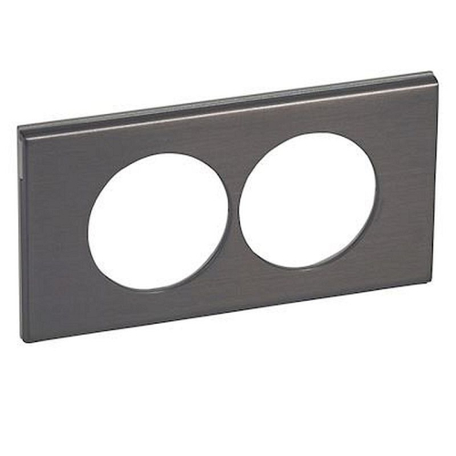 Plaque Céliane Matières 2 postes pour rénovation entraxe 57mm - Black Nickel-069038-3414970450593-LEGRAND