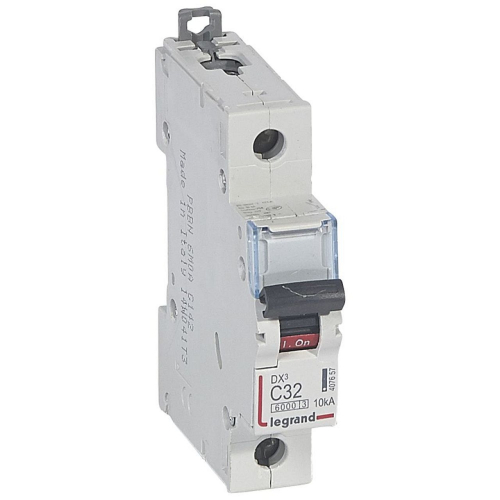 Disj. DX³ 6000kA 10kA arrivée haute/départ bas à vis 32A -courbe C -1 module-407657-3245064076579-LEGRAND