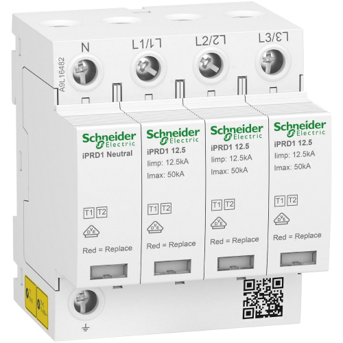 Acti9 Parafoudre iPRD1 12,5r - debro type1 - 3P+N - 350V - report signal - TT TN-A9L16482-3606481490223-SCHNEIDER ELECTRIC FRANCE