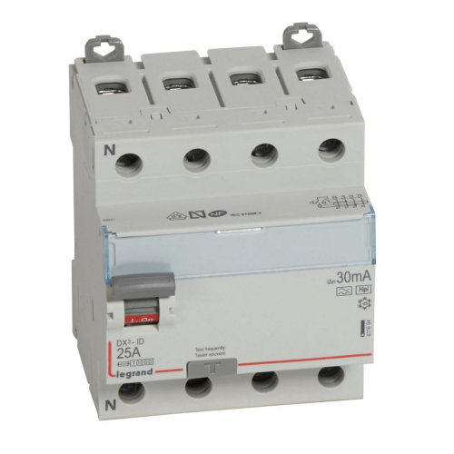 Interrupteur différentiel DX³-ID haut/bas vis - 4P 400V~ 25A F 30mA - 4 modules-411694-3245064116947-LEGRAND