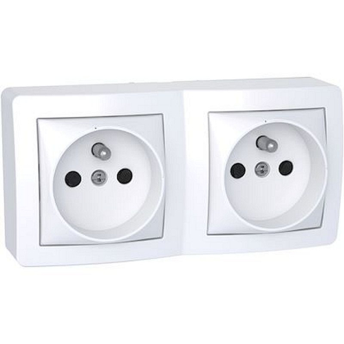 Alréa double prise de courant 2P + T connexion rapide avec cadre saillie blanc P-ALB62473P-3606480694875-SCHNEIDER ELECTRIC FRANCE