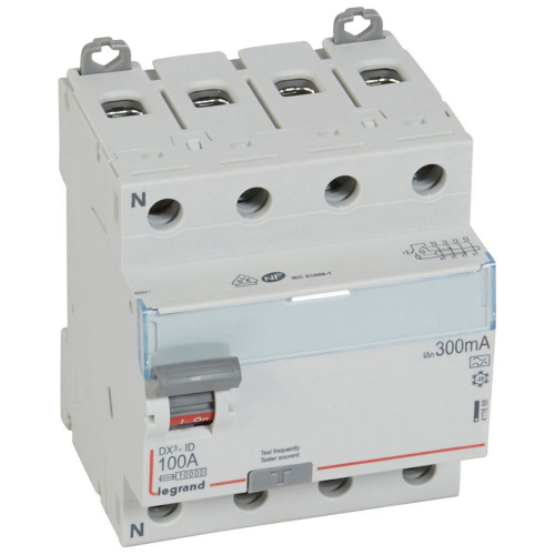 Interrupteur différentiel DX³-ID haut/bas vis - 4P 400V~ 100A A 300mA - 4 mod-411688-3245064116886-LEGRAND