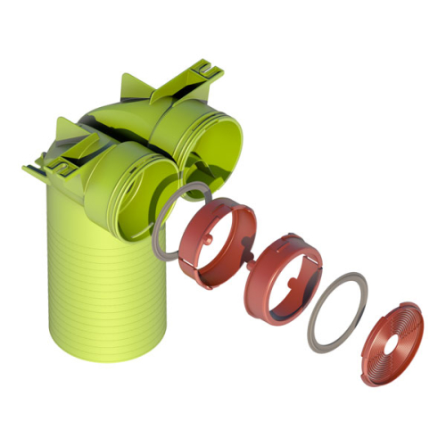 Kit plenum terminal coudé 90° D125 2x75mm - AE34C Air Excellent - 188578 UBBINK - 188578 