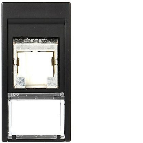 Systo prise RJ45 catégorie 6 STP pour Grade 3 1 module Noir-WS225N-3250617112253-HAGER