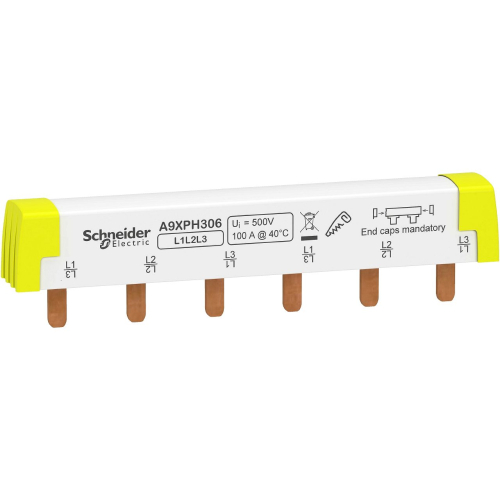 Acti9 iC60 - peigne de raccordement à dents - 3P - 100A - 6 modules de 18mm-A9XPH306-3606480747953-SCHNEIDER ELECTRIC FRANCE
