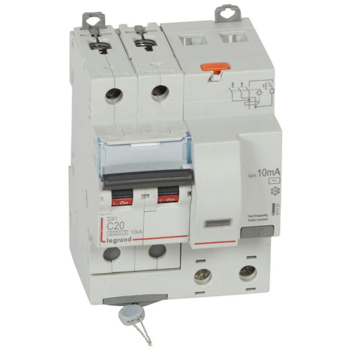 Disjoncteur diff DX³ 6000 -vis-2P-230/400V~-20A -typeAC -10mA- courbe C - 4 mod-411151-3245064111515-LEGRAND
