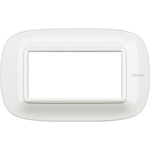Plaque elliptique Axolute Métallisé 4 modules - Blanc-HB4804HD-8012199977560-BTICINO