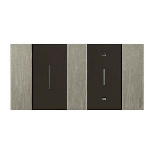 Plaque de finition Living Now Collection Les Noirs 2x2 modules finition Acier-BTKA4802M2ZG-8005543654583-BTICINO